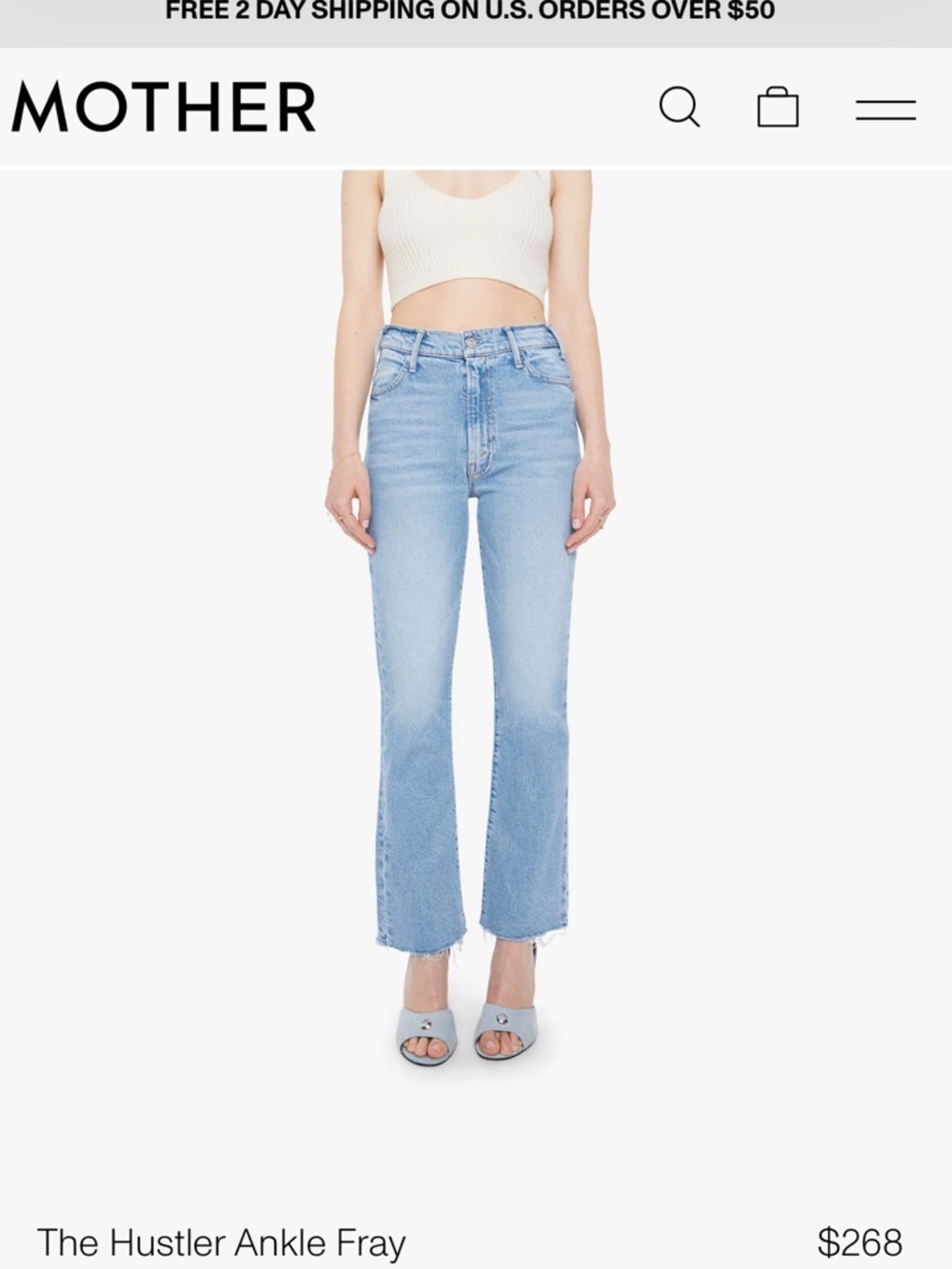 MOTHER The Hustler Ankle Fray Jeans